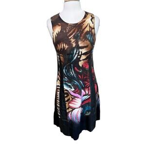 ADORE KNITWARE Black ABSTRACT Sleeveless Dress Punk Goth Boutique Women's M NWT